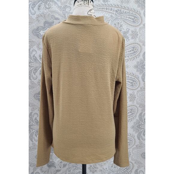 Brea canyon Stitch Fix Textured keyhole long sleeve top Size Large - Picture 9 of 10